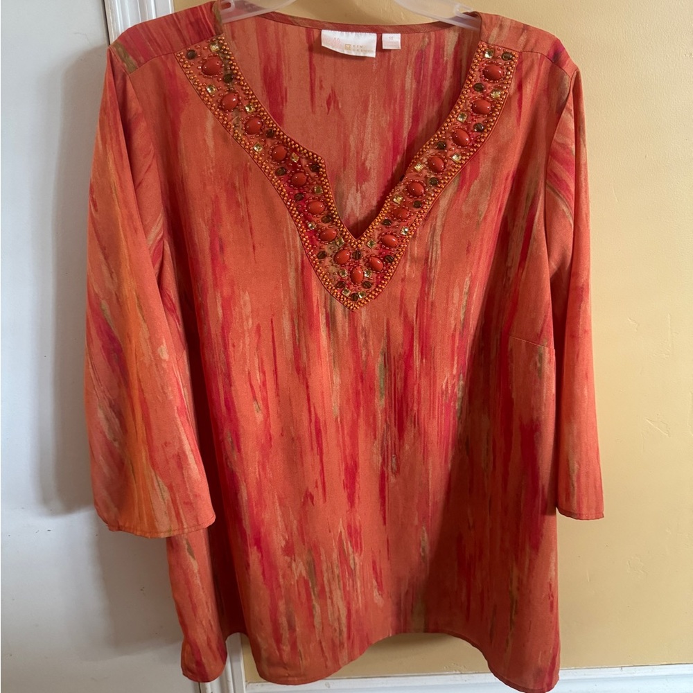 Ombré Embellished Tunic Belle by Kim Gravel